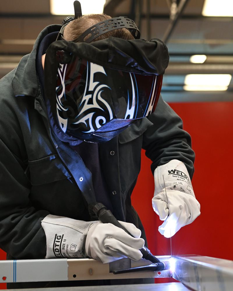 welding in operation on sheet metalwork fabrication