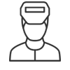 black outline of welding icon