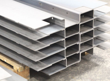 steel parts folded on a press brake machine